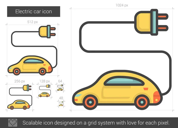 Elektroauto-Ikone. — Stockvektor