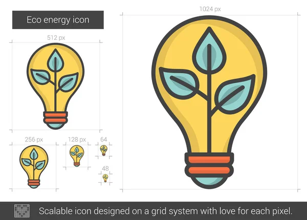 Eco-energielijn pictogram. — Stockvector