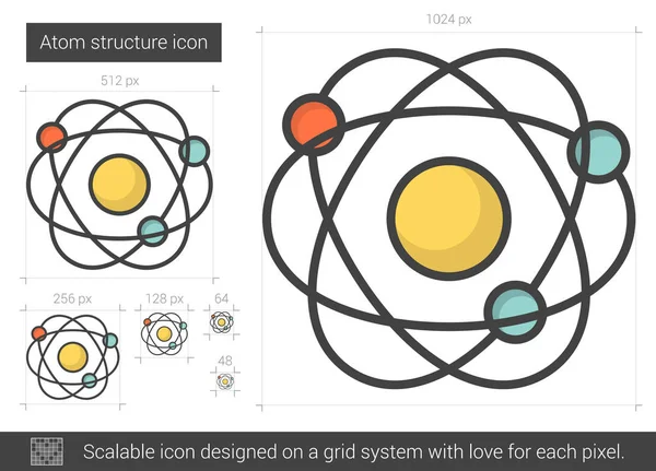 Icona linea struttura atomica . — Vettoriale Stock