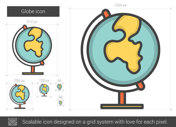 Значок линии глобуса
.
