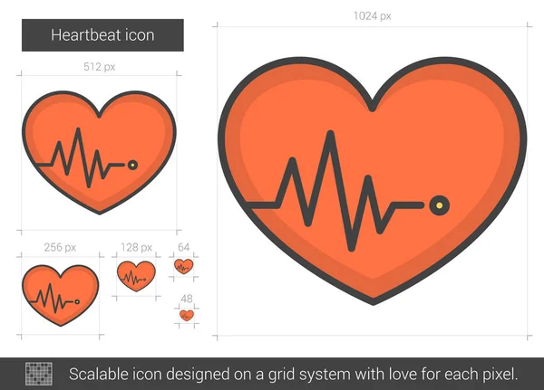Heartbeat line ikon. — Stock vektor