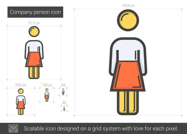 Εικονίδιο γραμμή πρόσωπο εταιρείας. — Διανυσματικό Αρχείο