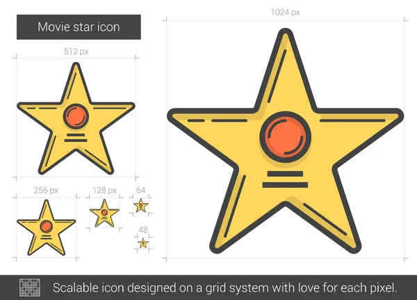 Película estrella línea icono. — Vector de stock
