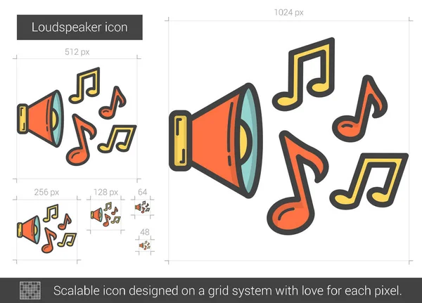 Högtalare linje-ikonen. — Stock vektor