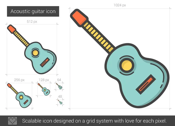 Akusztikus gitár sor ikon. — Stock Vector