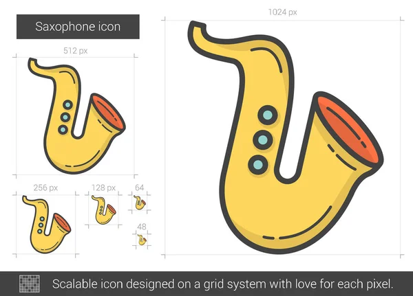 색소폰 라인 아이콘. — 스톡 벡터