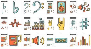müzik çizgi Icon set.