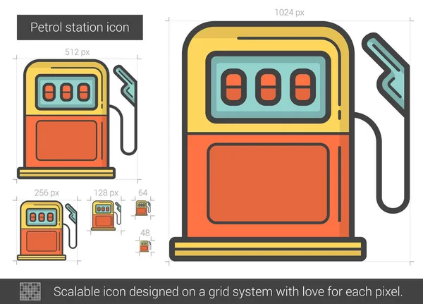 Benzine station lijn pictogram. — Stockvector