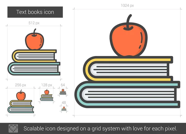 Livro de texto ícone de linha . —  Vetores de Stock