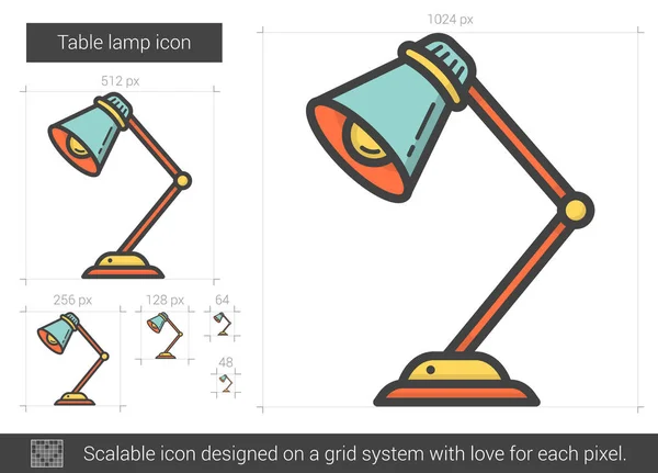 Table lamp line icon. — Stock Vector