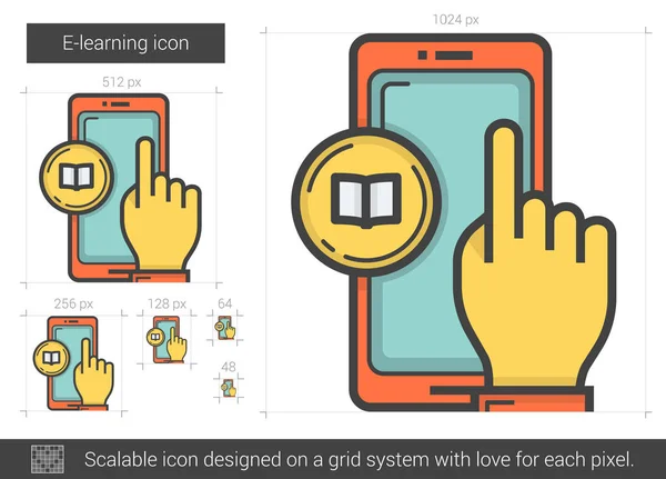 E-Learning-Leitungssymbol. — Stockvektor