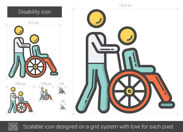 Icono de línea de discapacidad . — Vector de stock