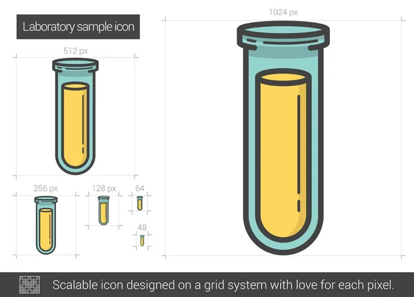 Icône de ligne d'échantillon de laboratoire . — Image vectorielle