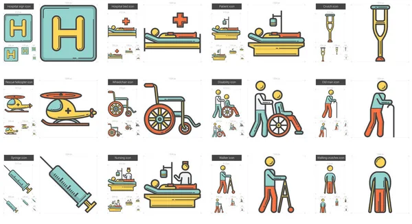 Set di icone della linea di medicina . — Vettoriale Stock