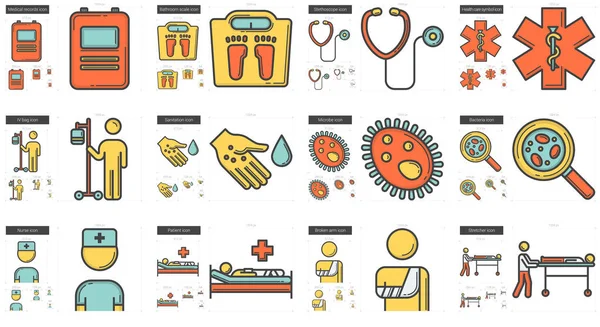 Línea de medicina icono conjunto . — Archivo Imágenes Vectoriales