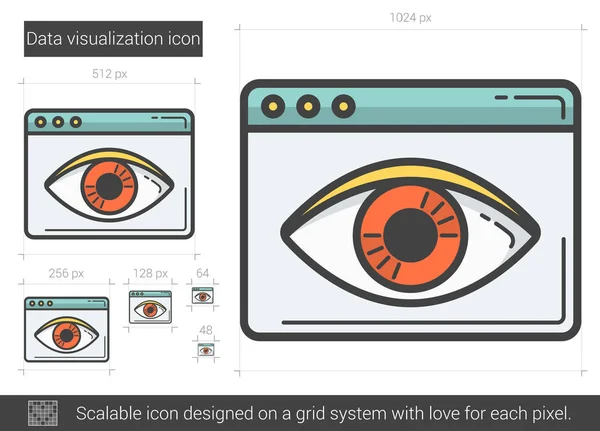 Data visualisatie lijn pictogram. — Stockvector