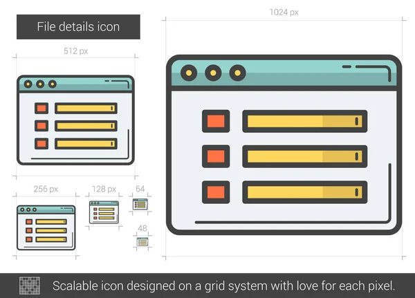 Arquivo ícone de linha de detalhes . —  Vetores de Stock