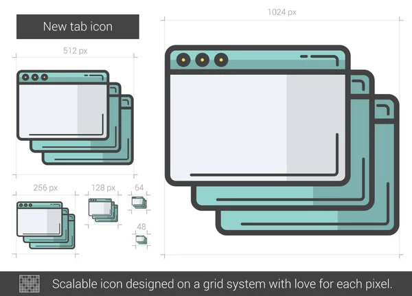 Nieuwe lijn tabpictogram. — Stockvector