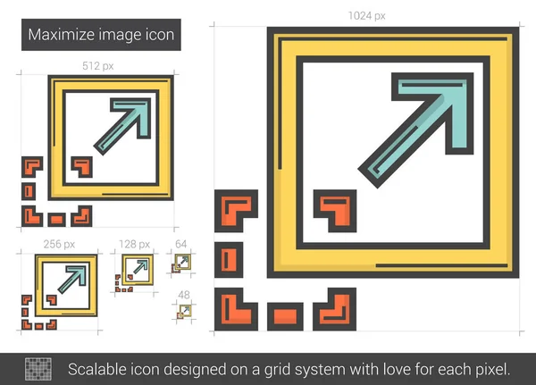 Maximierung des Symbols für die Bildzeile. — Stockvektor