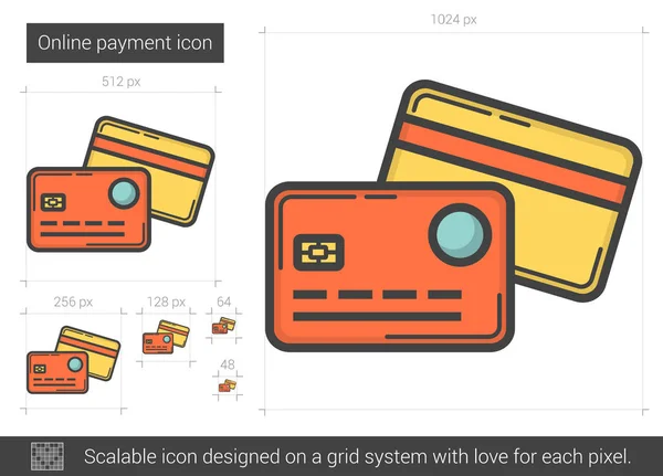 Ícone de linha de pagamento online . —  Vetores de Stock