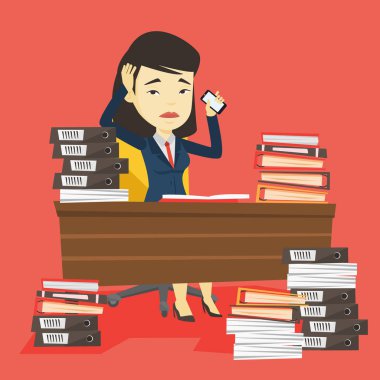 Ofiste çalışan umutsuzluk iş kadın.