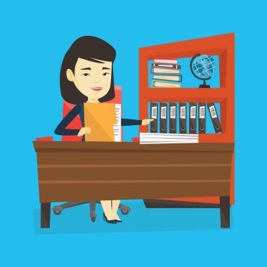 Ofis çalışanı belgeleriyle çalışma.