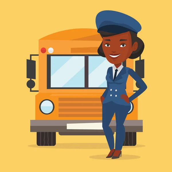 Illustration vectorielle du conducteur d'autobus scolaire . — Image vectorielle