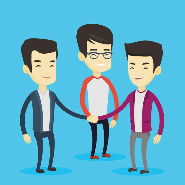 Groupe d'hommes d'affaires unissant leurs mains . — Image vectorielle