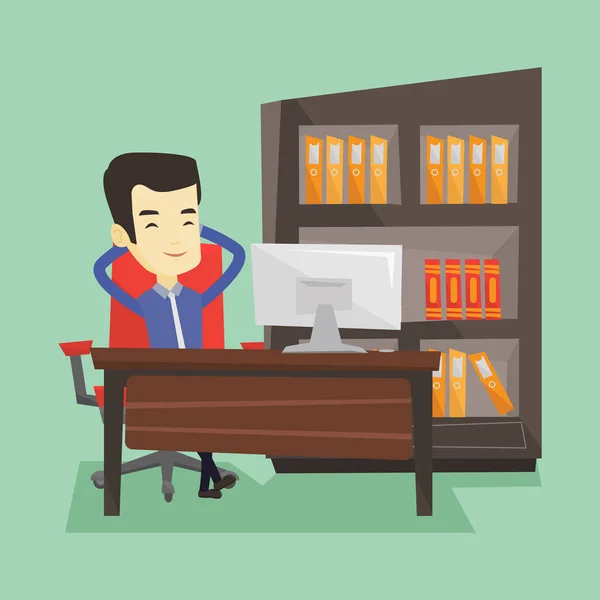 Empresaria en la ilustración de vector de oficina del Director de