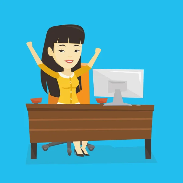 Successful business woman vector illustration.