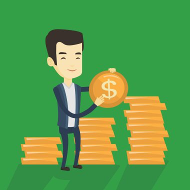 Başarılı iş adamı Doları para ile.