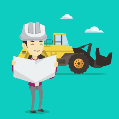 Bir plan vektör çizim izlerken mühendisi.