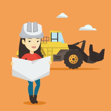 Bir plan vektör çizim izlerken mühendisi.