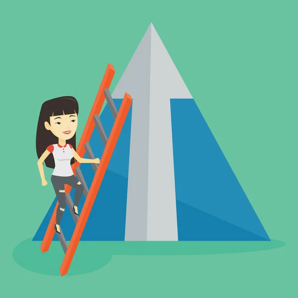 Obchodní žena lezení na horu. — Stockový vektor