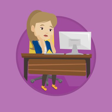 Ofiste çalışan yorgun üzgün.