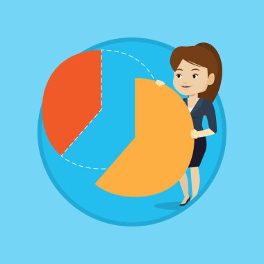 Kar payını alarak iş kadını.