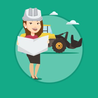 Bir plan vektör çizim izlerken mühendisi.