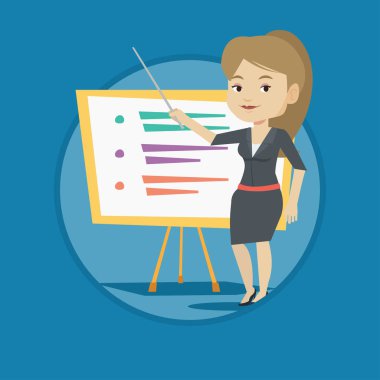 Öğretmen ya da öğrenci ayakta kurulu önünde.