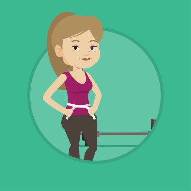 Kadın bel vektör çizim ölçmek.