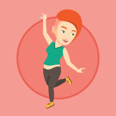 Neşeli Kafkas kadın dansçı.