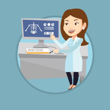 Doktor muayene grafisi vektör çizim.