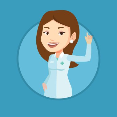 Doktor gösteren parmak vektör çizim.