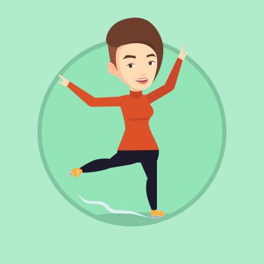 Kadın buz patenci vektör çizim.