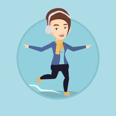 Kadın buz pateni vektör çizim.