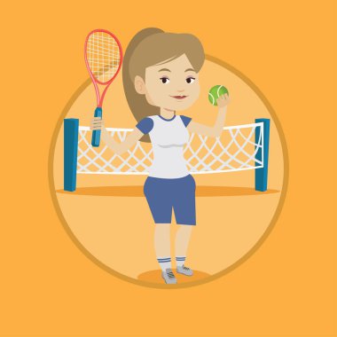 Tenis oyuncu vektör çizim.