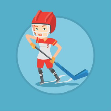 Buz hokeyi oyuncusu vektör çizim.