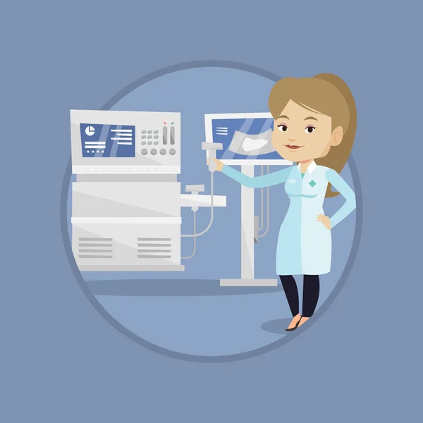 Illustration vectorielle du médecin échographe féminin . — Image vectorielle