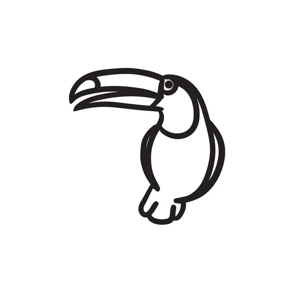 Toucan σκίτσο εικονίδιο. — Διανυσματικό Αρχείο