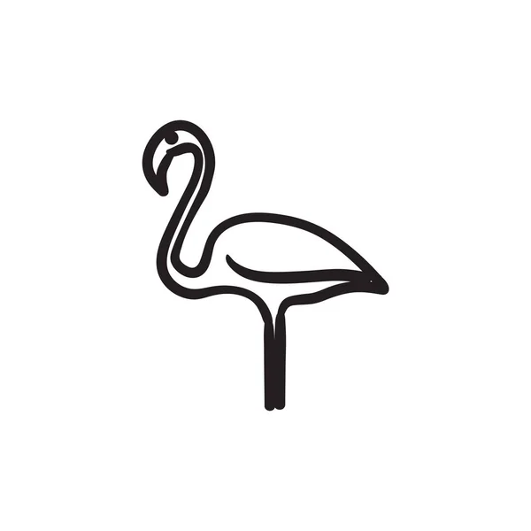 Flamingo schets pictogram. — Stockvector