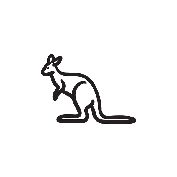 Kangaroo skiss ikon. — Stock vektor